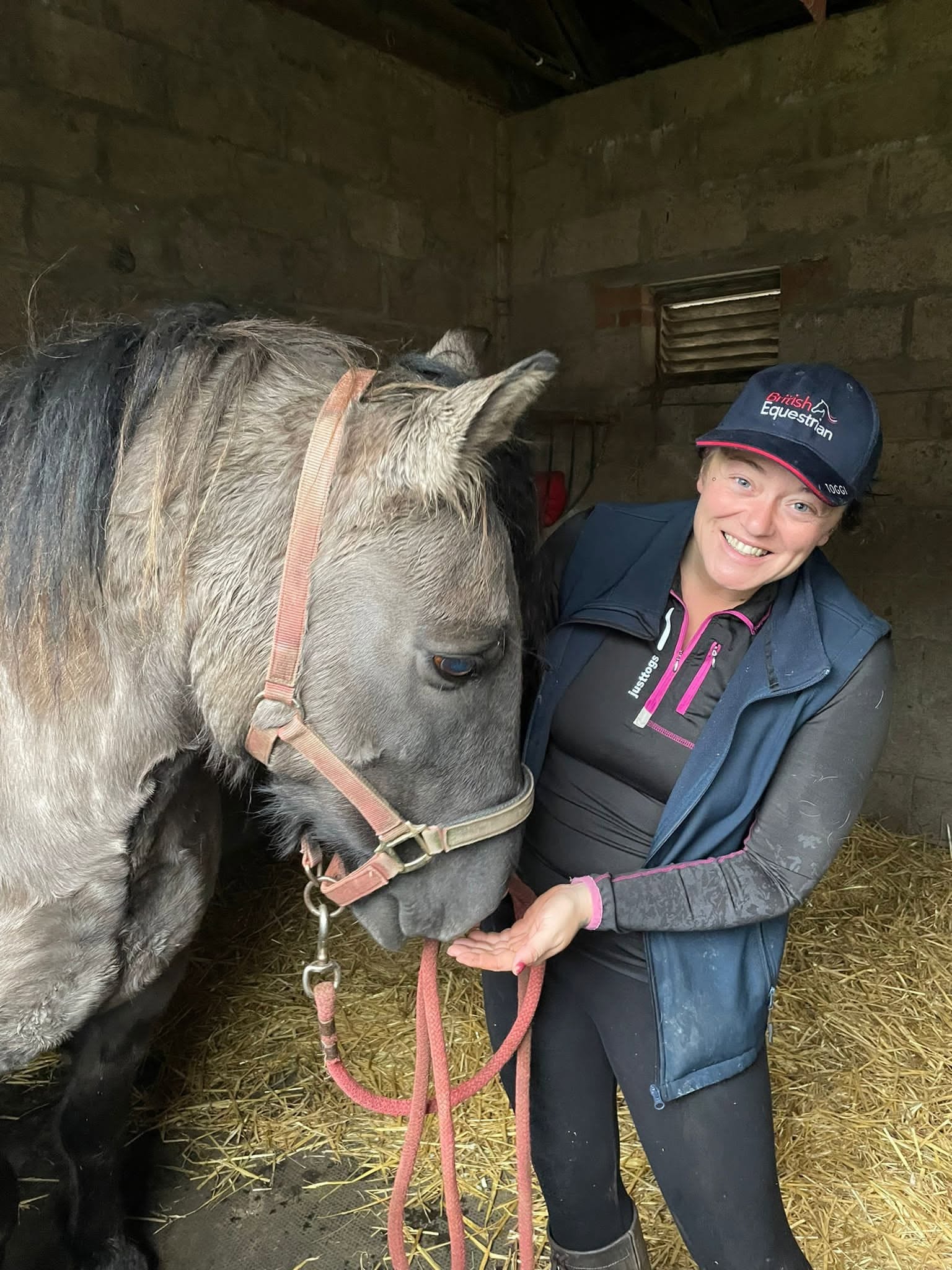 YardLoop's founder with one of her horses in the stable